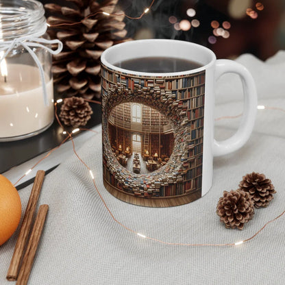 skorter | 3d Bookshelves Library Book Lovers Ceramic Mug