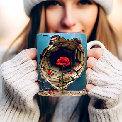 skorter | 3d Floral Book Shelf Rissloch Coffee Mug