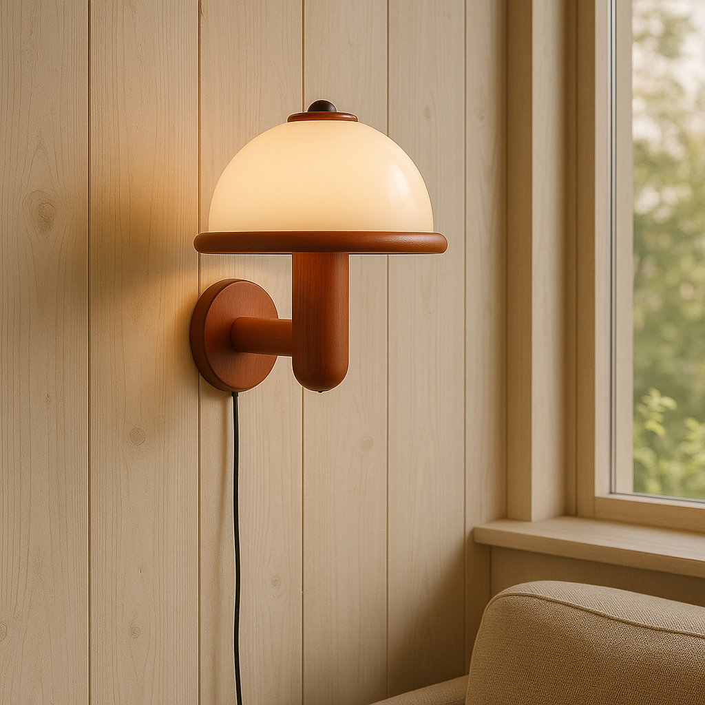Skorter | NordShroom | Wooden Wall Lamp in Scandinavian Mushroom Style