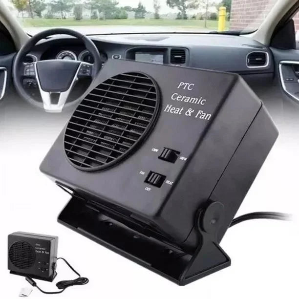 Skorter | 12V Ceramic Car Heater | 150W-300W Portable Fan with Automatic Thermostat for Winter Use in Vehicles