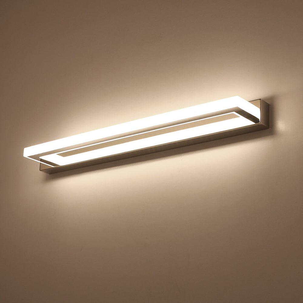Skorter | Leigh Rectangular Mirror Front LED Wall Lamp - Bedroom Metal/Acrylic