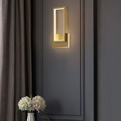 Skorter | Modern minimalist LED wall lamp in gold rectangular shape