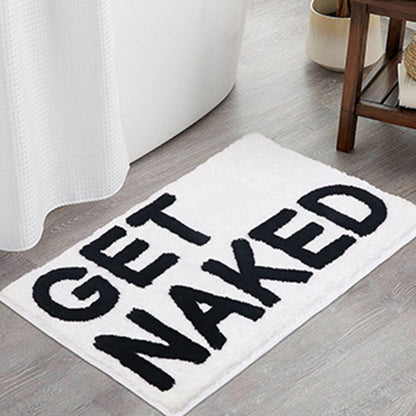 Skorter | Feblilac Get Naked White Floor Bathroom Mat, 50x80cm Bathroom Rug, Plush Water-Absorbent, Non-Slip Toilet Mat, Artificial Bathroom Mats, Best Bath Rugs