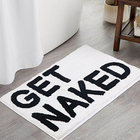 Skorter | Feblilac Get Naked White Floor Bathroom Mat, 50x80cm Bathroom Rug, Plush Water-Absorbent, Non-Slip Toilet Mat, Artificial Bathroom Mats, Best Bath Rugs