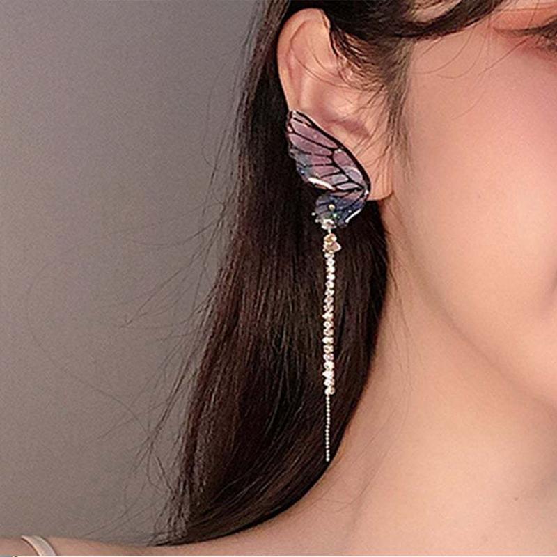 Skorter | Butterfly Fringe Long Earrings