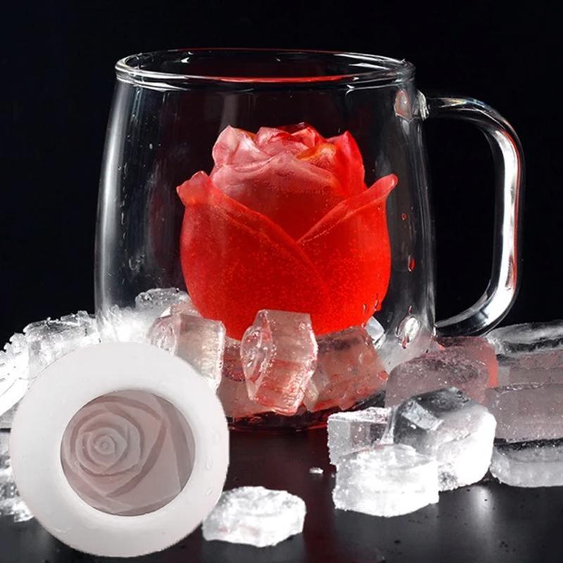 skorter | 3d Silicone Rose Shape Ice Cube Tray