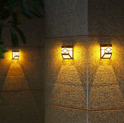 Skorter | Retro Solar Square Waterproof Outdoor LED Garden Fence Wall Lamp