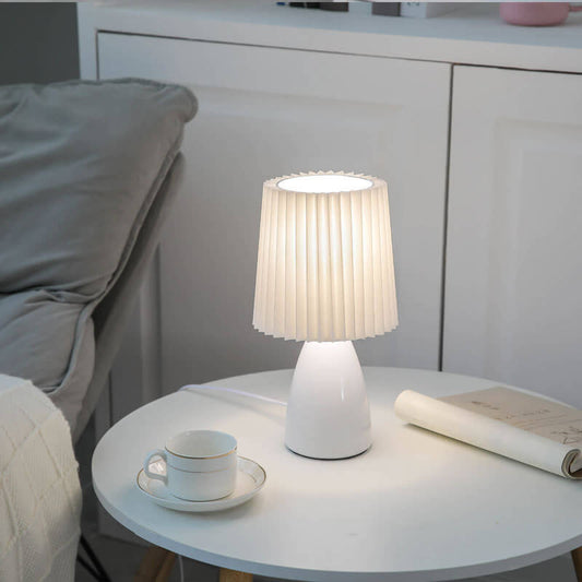 Skorter | Scandinavian Retro Folding Shade Glass Base Table Lamp