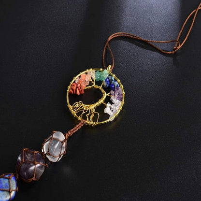 skorter | 7 Chakra Stone Healing Crystal Tree of Life Decoration