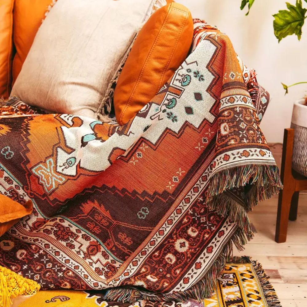 Skorter | Boho Chic Patterned Throw Blanket
