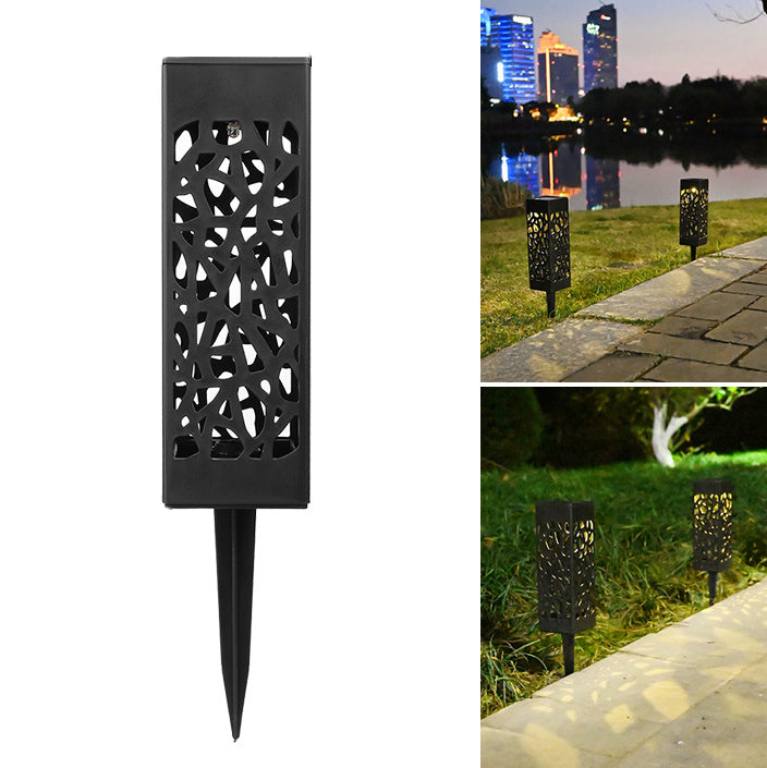 Skorter | Outdoor Solar Hollow Square Column LED Patio Lawn Ground Stake Light