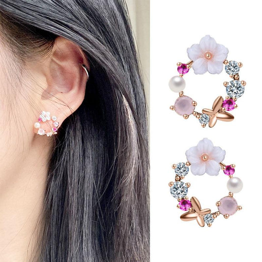 Skorter | Flower Pearl Earrings
