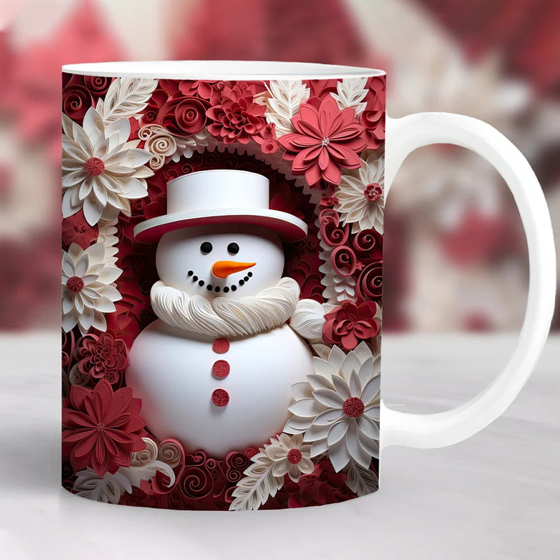 skorter | 3d Snowman Ceramic Mug - Fun Christmas Gift
