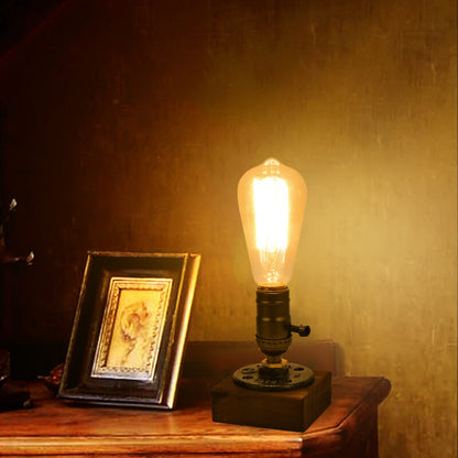 Skorter | Vintage Industrial Iron Light Bulb 1-Light Table Lamp