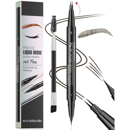 Skorter | 2-in-1 Dual-Ended Eyebrow Pencil with Micro-Fork Tip Applicator and Precise Brush Tip
