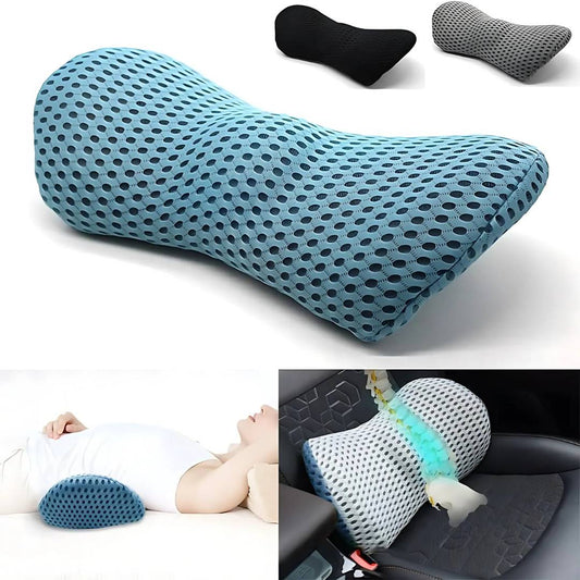 Skorter | Ergonomic Lumbar Support Cushion for Lower Back Pain Relief - Ideal for Office, Driving, and Home Use