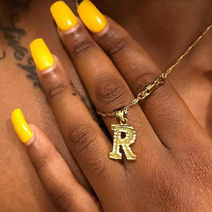 Skorter | 18K gold-plated initial letter necklace