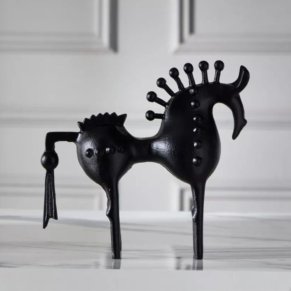 Skorter | Black Stallion Metal Sculpture