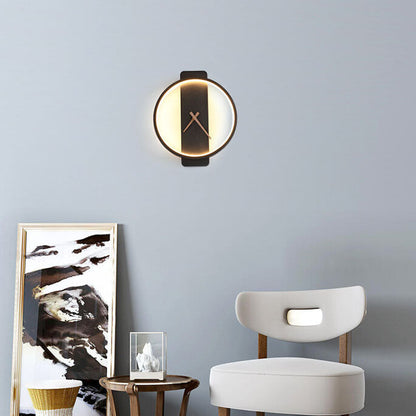 Skorter | Modern, minimalist, clock-shaped LED wall lamp with 1 light