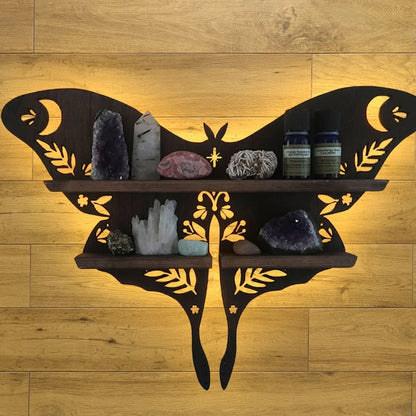 skorter | Luna Moth Lamp Crystal Shelves