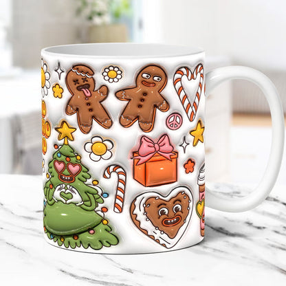 skorter | 3d Christmas Gingerbread Man Ceramic Coffee Mug