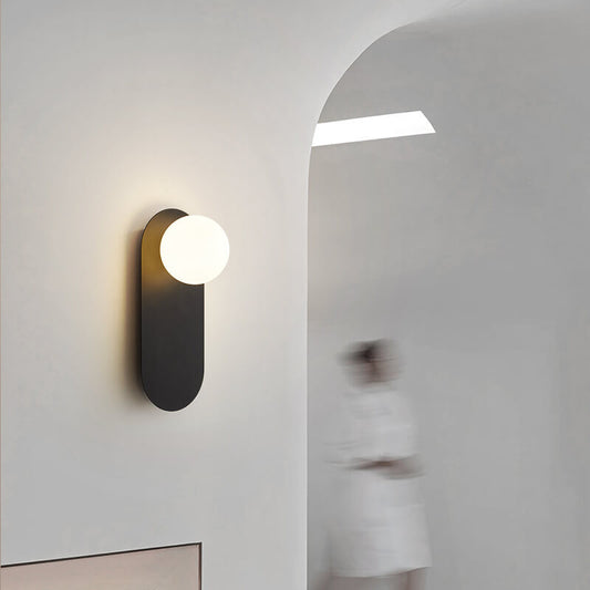 Skorter | Nordic wall lamp with glass ring base, 1-light