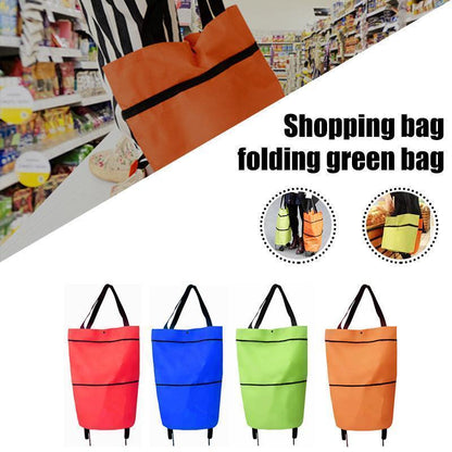 Skorter | 2 In 1 Folding Shopping Cart Tote Bag