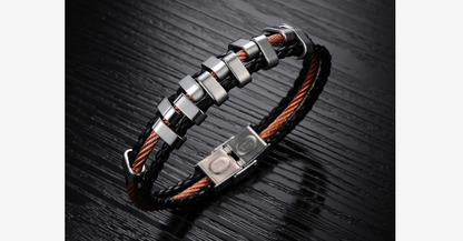 Skorter | Rough Tracks Stainless Steel Men's Bracelet