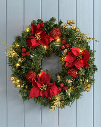 Skorter | Pre-lit LED light wreath illuminated with 20 LED lights