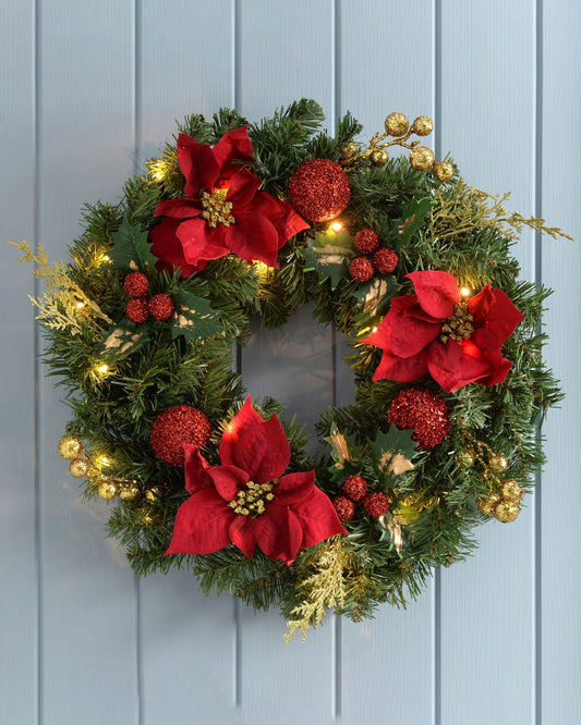Skorter | Pre-lit LED light wreath illuminated with 20 LED lights