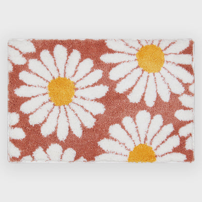 Skorter | Feblilac Sweet Daisy Bath Mat, Purple Flower Carpet Bathroom