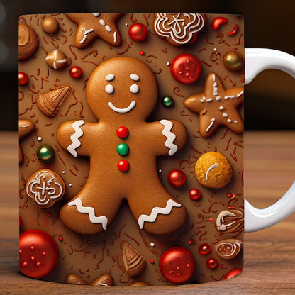 skorter | 3d Christmas Gingerbread Man Ceramic Coffee Mug
