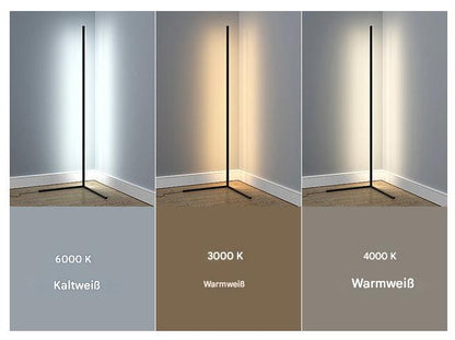 Skorter | Modern Corner LED Floor Lamp – Space-Saving Minimalist Design with Soft Ambient Lighting