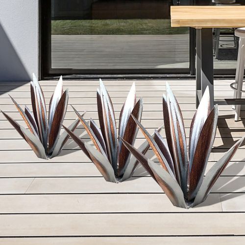 Skorter | Eternal Agave – Handcrafted Rust-Proof Metal Garden Sculpture for Indoor & Outdoor Decor