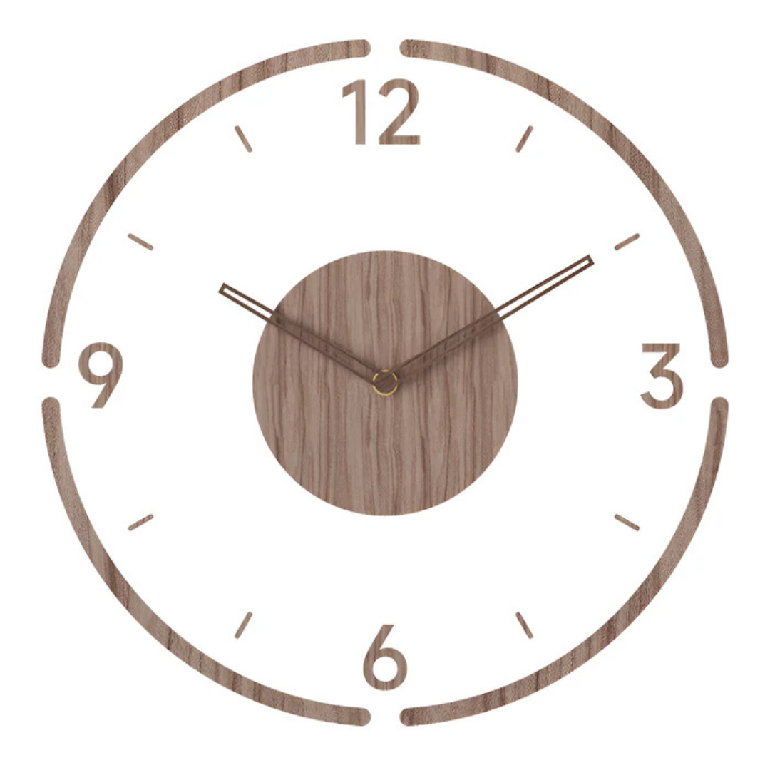 Skorter | Silent Wall Clock Wood Light – Modern Clock with Acrylic Design for Living Room