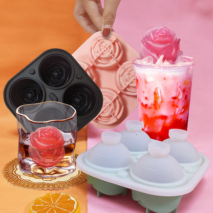 skorter | 4-Fold Large Rose Ice Cube Mold