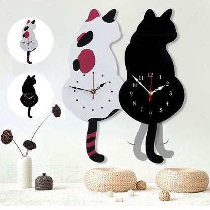 skorter | Nordic Cat Wobble Tail Wall Clock
