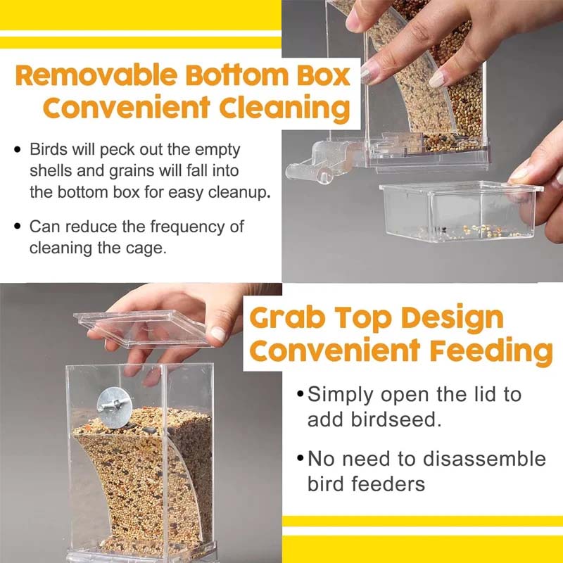 Skorter | Automatic transparent bird feeder without spills