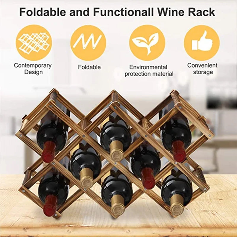 Skorter | Folding Freestanding Wooden Wine Rack