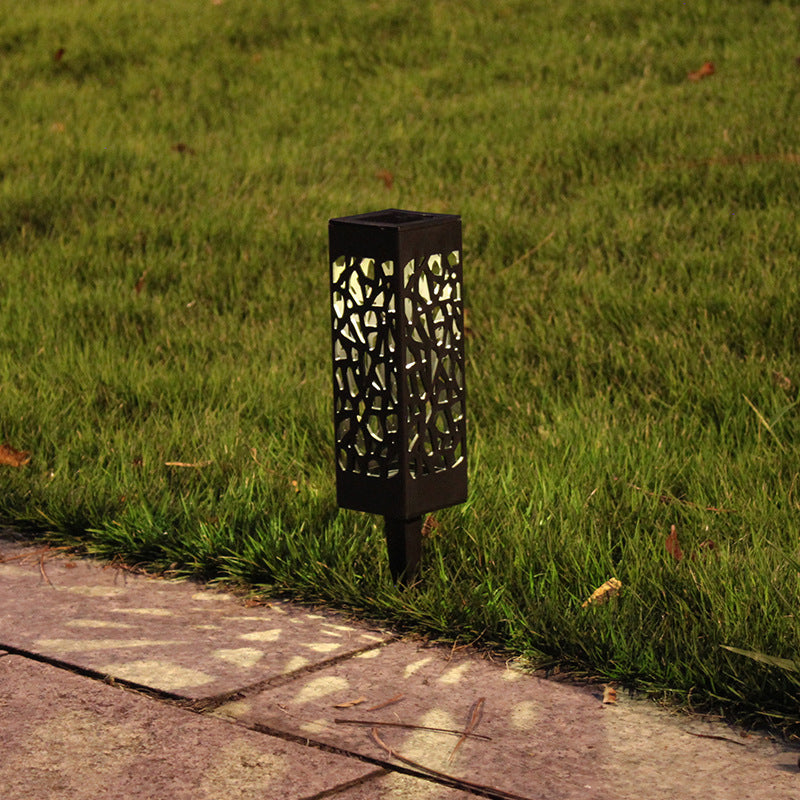 Skorter | Outdoor Solar Hollow Square Column LED Patio Lawn Ground Stake Light