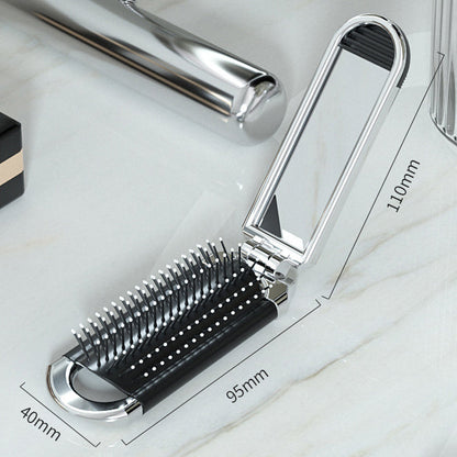 Skorter | MirrorFlex Travel Mirror Hair Brush | Foldable & Compact | Practical Styling on the Go