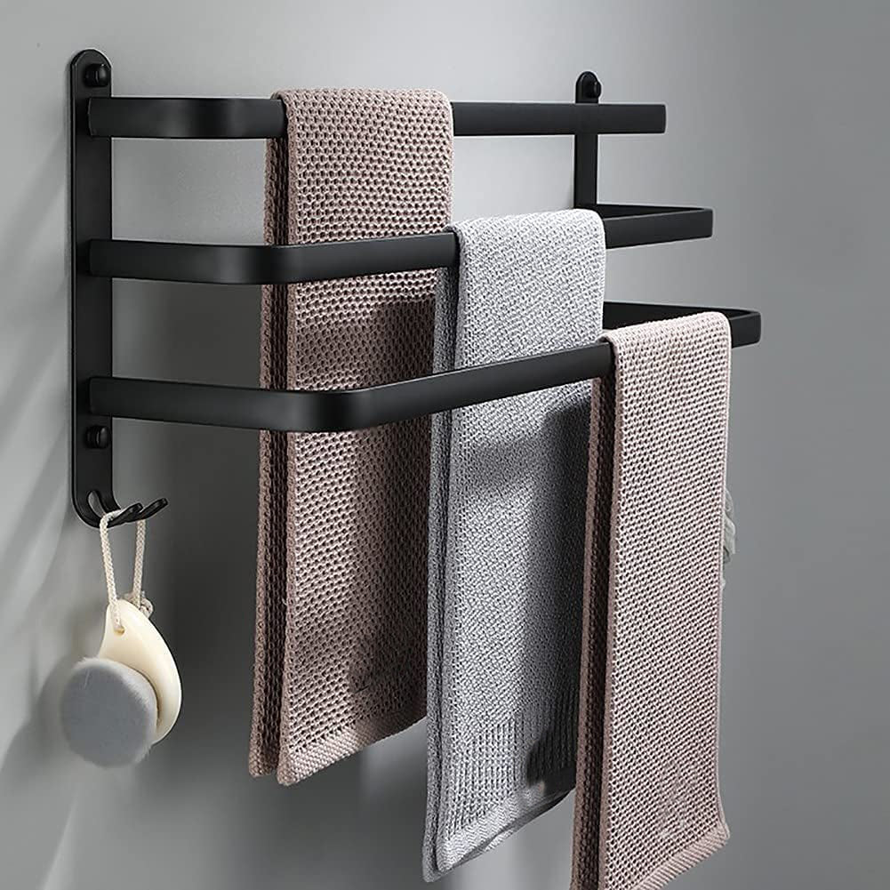 Skorter | FlexRack Wall-Mounted Bathroom Storage Shelf with Towel Holder – Space-Saving Aluminium Rack