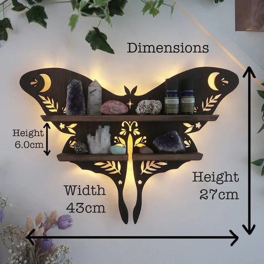 skorter | Luna Moth Lamp Crystal Shelves