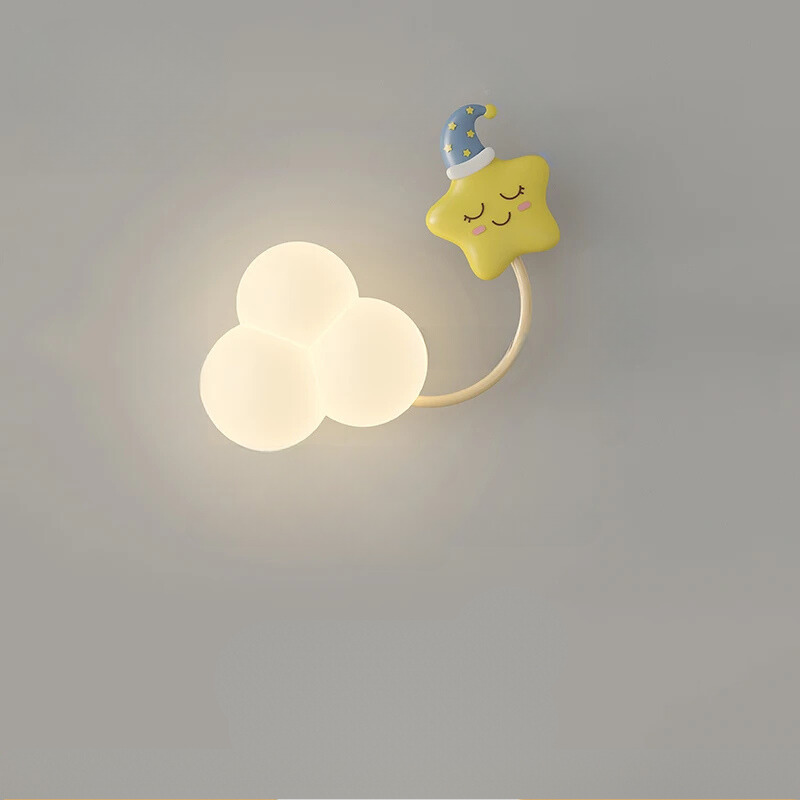 Skorter | CartoonAirplane - Children's Room Wall Lamp with Stars, Rainbow and Airplane Design