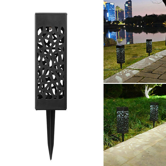 Skorter | Outdoor Solar Hollow Square Column LED Patio Lawn Ground Stake Light
