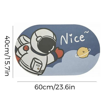 skorter | Cartoon Anti-Slip Bath Mat, Washable Quick Drying Antibacterial Foot Mat