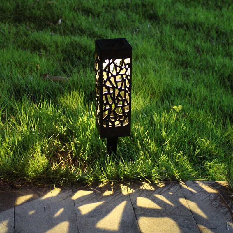 Skorter | Outdoor Solar Hollow Square Column LED Patio Lawn Ground Stake Light