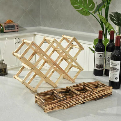 Skorter | Folding Freestanding Wooden Wine Rack