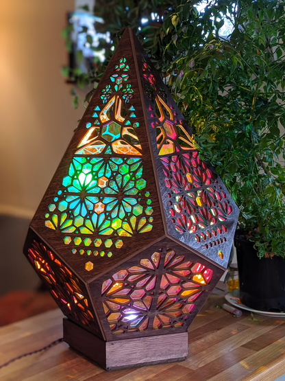 Skorter | Glass-in-Block Style LED Table Lamp - LumiAura