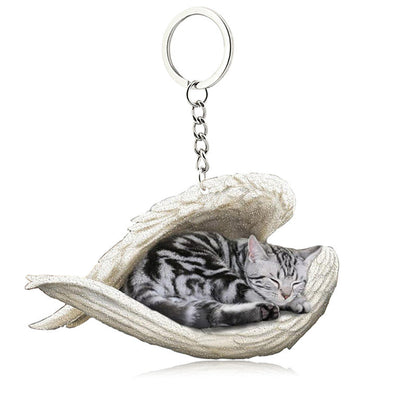 Skorter | Acrylic Cat Angel Keychain